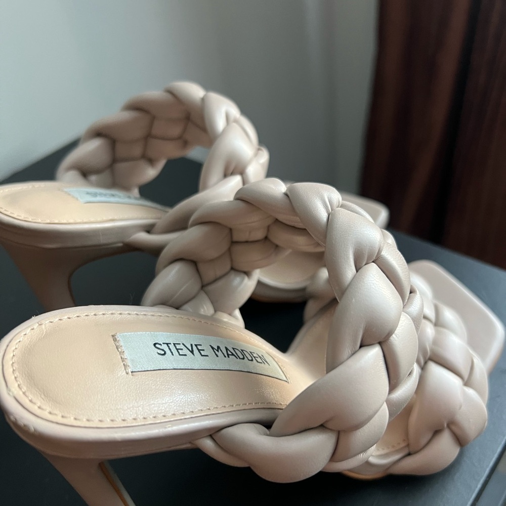 Steve Madden Cream Braided Heels